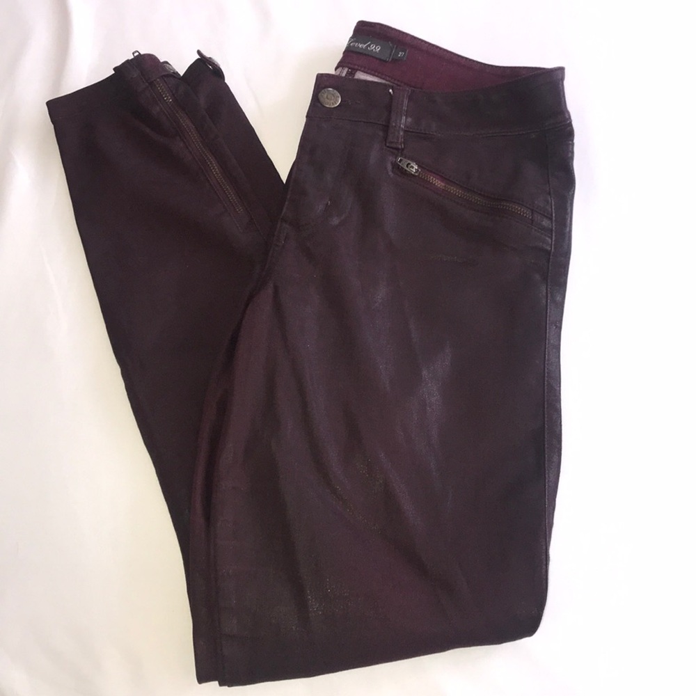 Level 99 coated skinny jeans